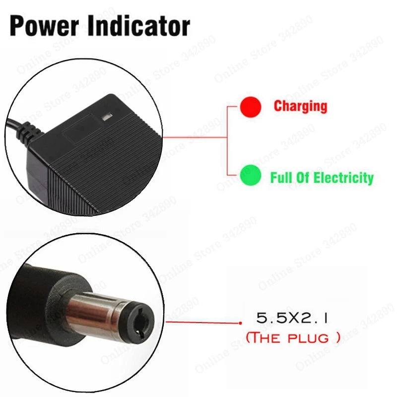 42V 2A battery charger Output 42V 2A Charger Input 100-240 VAC Lithium Li-ion Li-poly Charger For 10Series 36V Battery