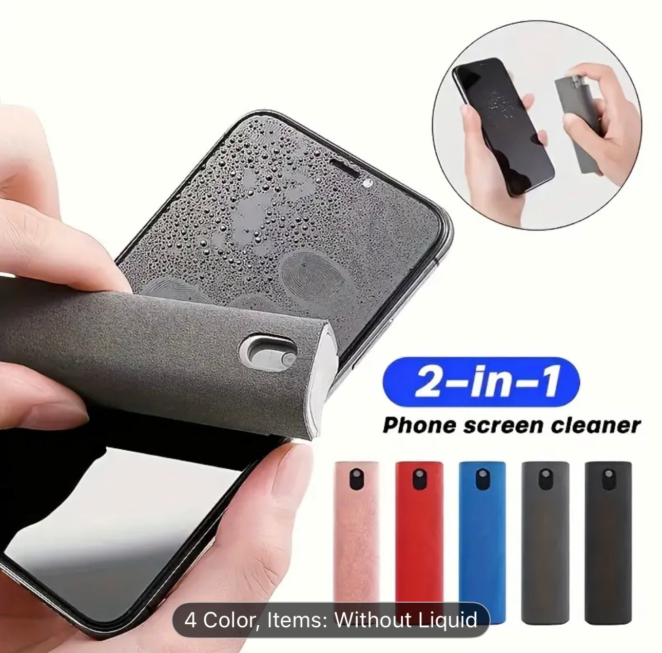 2 in 1 Screen Cleaner Spray with Microfiber Cloth for Computer Mobile Phone