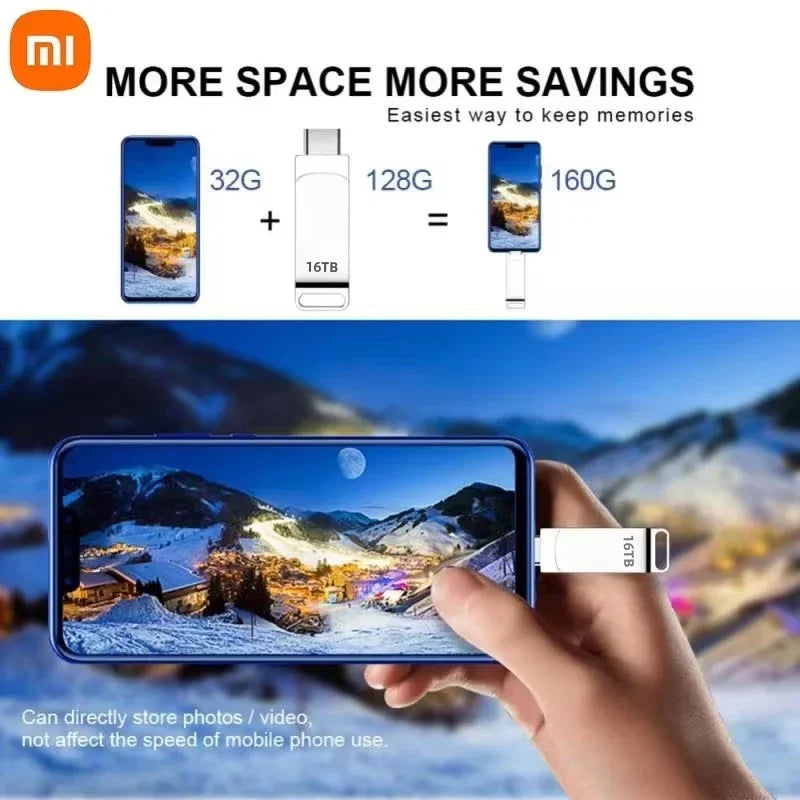 16TB Flash Drives USB 3.2 High Speed USB