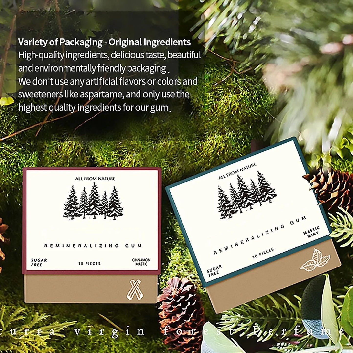 Remineralizing Chewing Gum, 2025 Organic Natural Mastic Mint Gum Sugar Free