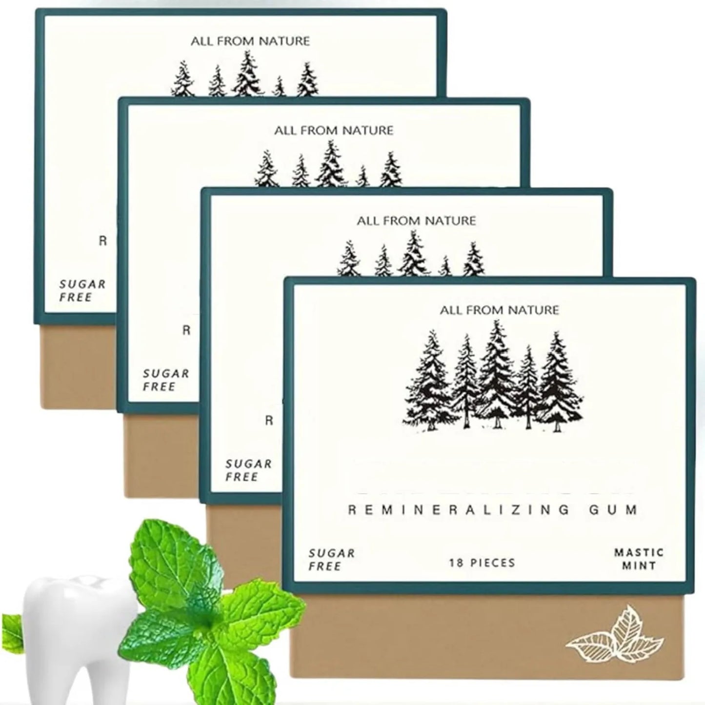 Remineralizing Chewing Gum, 2025 Organic Natural Mastic Mint Gum Sugar Free