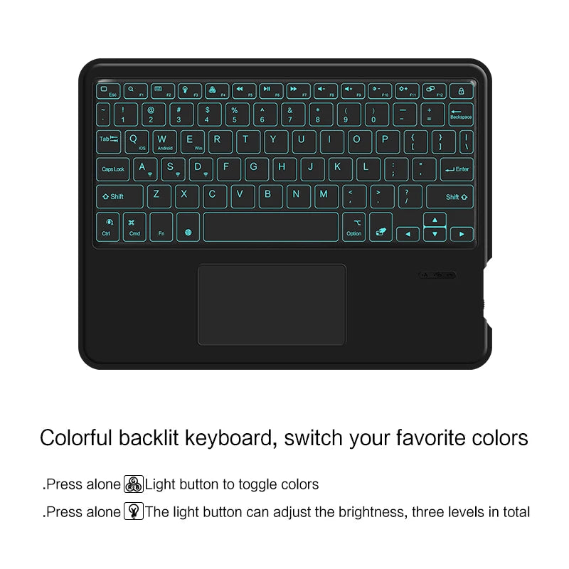 Deutsch Wireless Bluetooth Backlight Touchpad Keyboard For Phone iPad Tablet Laptop German keyboard For Android iOS Windows