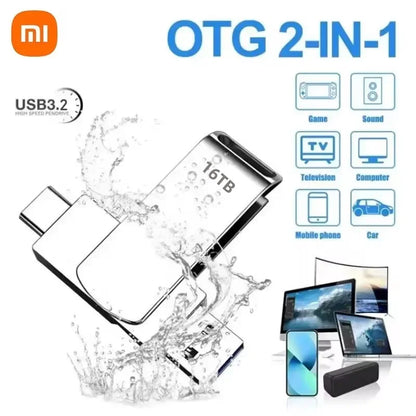 16TB Flash Drives USB 3.2 High Speed USB