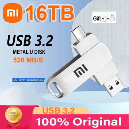 16TB Flash Drives USB 3.2 High Speed USB