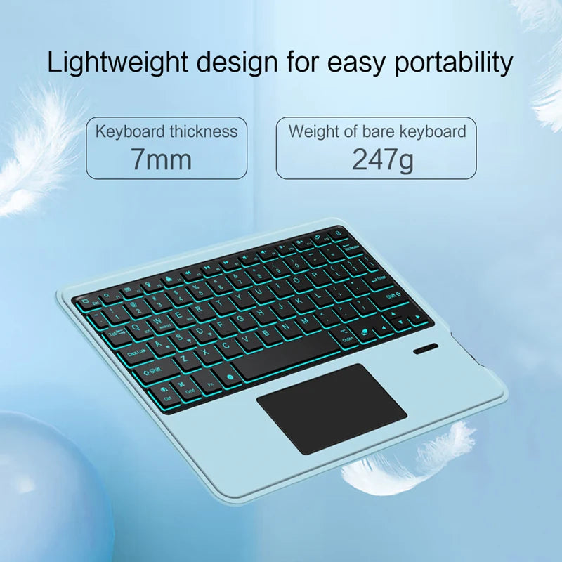 Deutsch Wireless Bluetooth Backlight Touchpad Keyboard For Phone iPad Tablet Laptop German keyboard For Android iOS Windows
