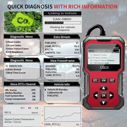 Car Obd2 Scanner Diagnostic Tool Code Reader Engine Fault Code Reader Scanner